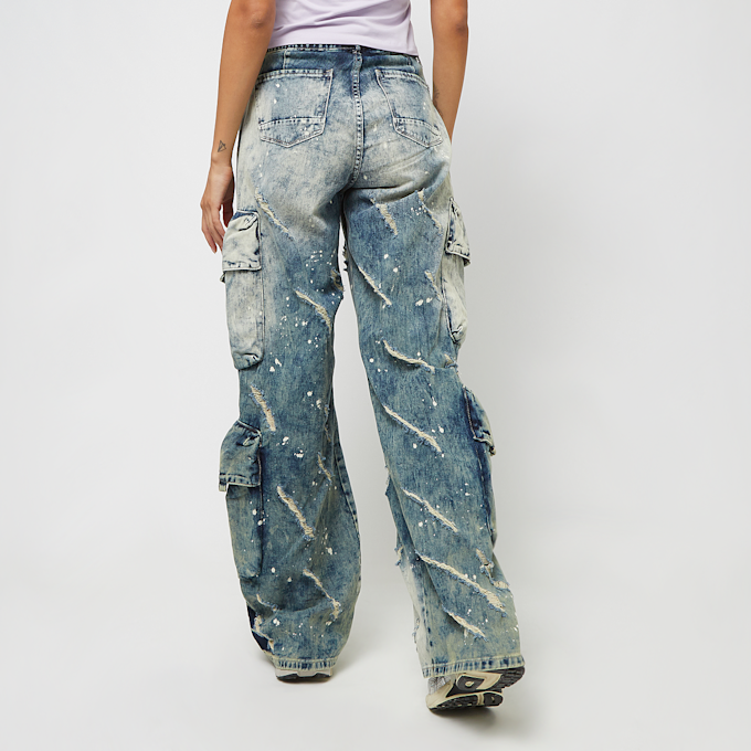 Smoke Rise Distressed High Rise Wide Leg niebieski 40123 2