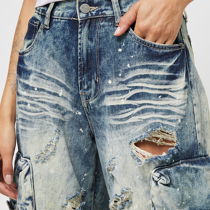 Smoke Rise Distressed High Rise Wide Leg plava 40123 4