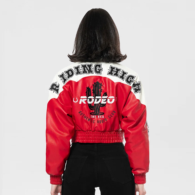 Smoke Rise Relaxed Rodeo Cropped Jacket czerwony 40361 2