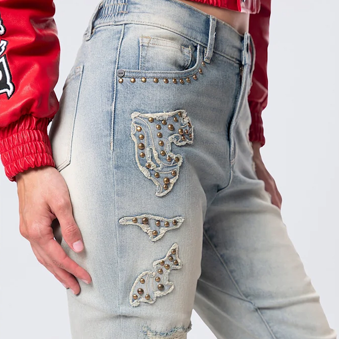 Smoke Rise High Rise Stacked Western Jeans blau 40365 5