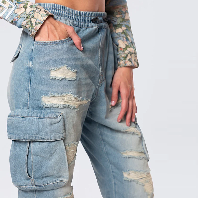 Smoke Rise Straight Tapestry Jeans niebieski 40362 4