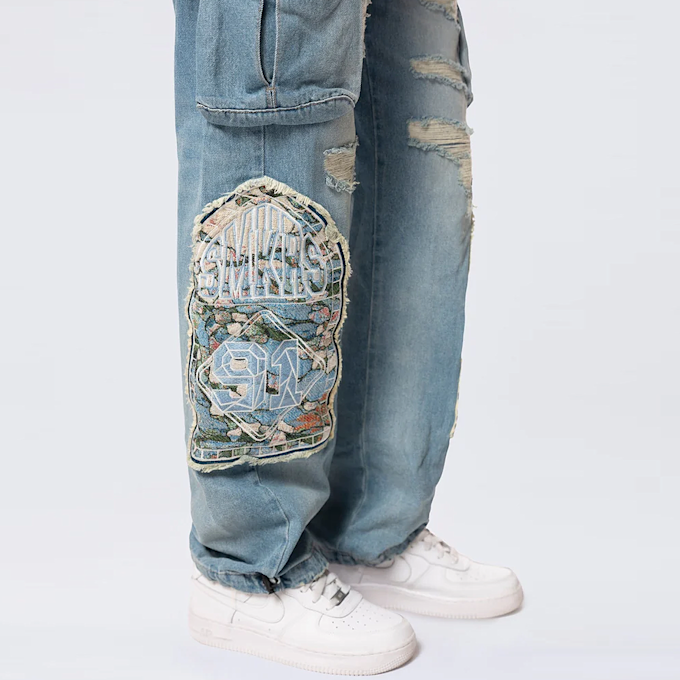 Smoke Rise Straight Tapestry Jeans niebieski 40362 7