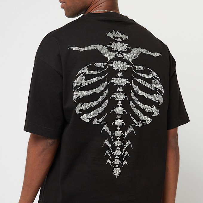 FAVELA Ribcage Cyrstal Rhinestone Black T-Shirt negro 40411 3