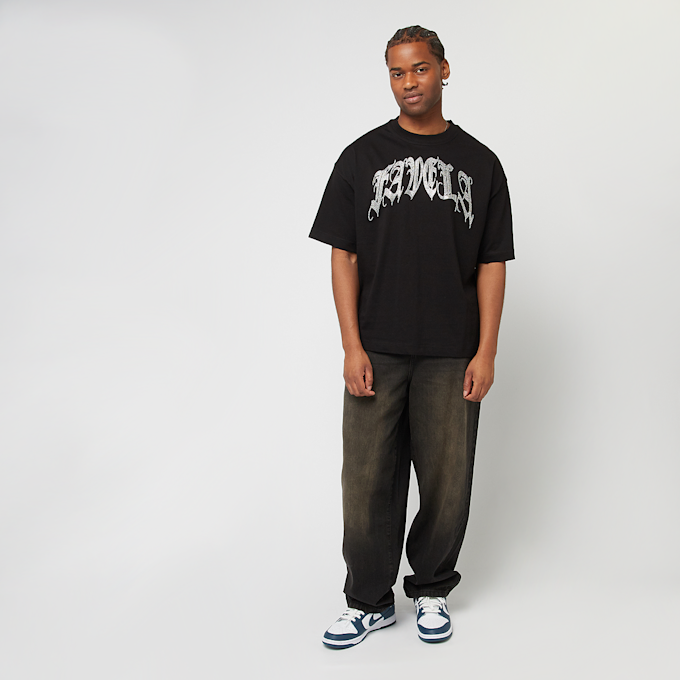 FAVELA Ribcage Cyrstal Rhinestone Black T-Shirt negro 40411 5