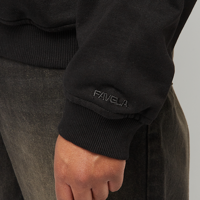 FAVELA Fabric Patch Embroidery Black Hoodie czarny 40414 4
