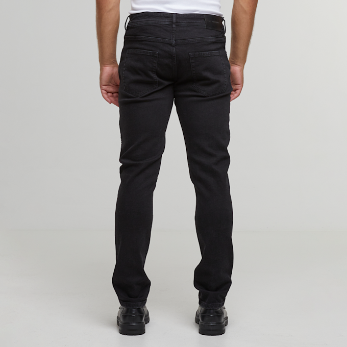 2Y STUDIOS Oscar Ripped Slim Fit Jeans crna 40442 2