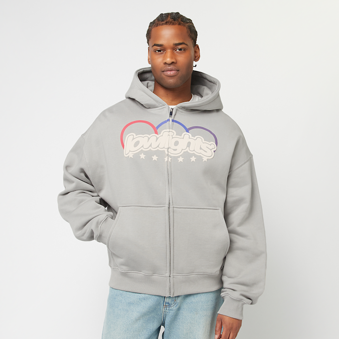 Low Lights Studios Three Ring Logo Zip Hoodie Concrete siva 40447 1