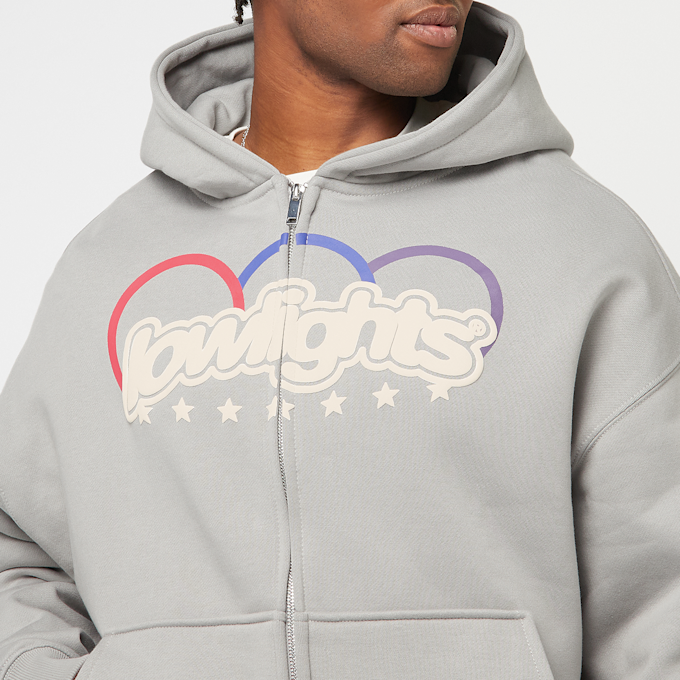 Low Lights Studios Three Ring Logo Zip Hoodie Concrete grau 40447 3