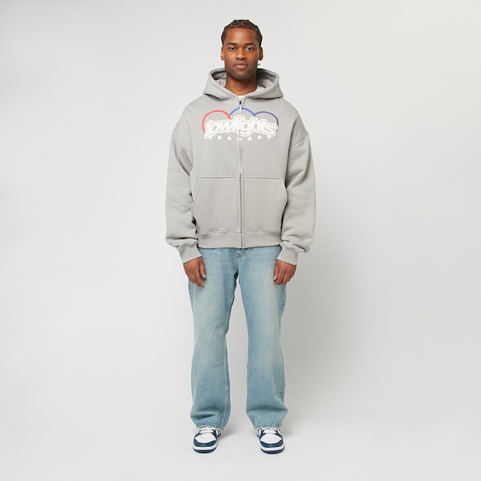 Low Lights Studios Three Ring Logo Zip Hoodie Concrete grigio 40447 4