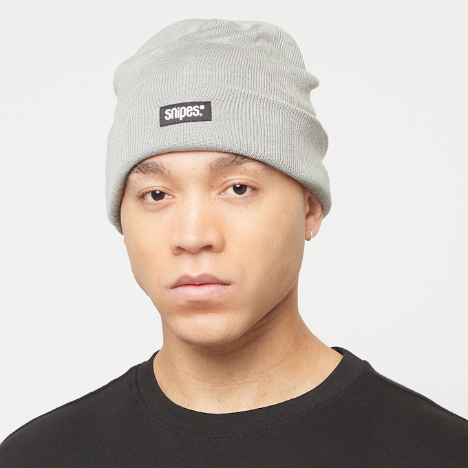 SNIPES Woven Basic Logo Beanie off white gris 40588 4