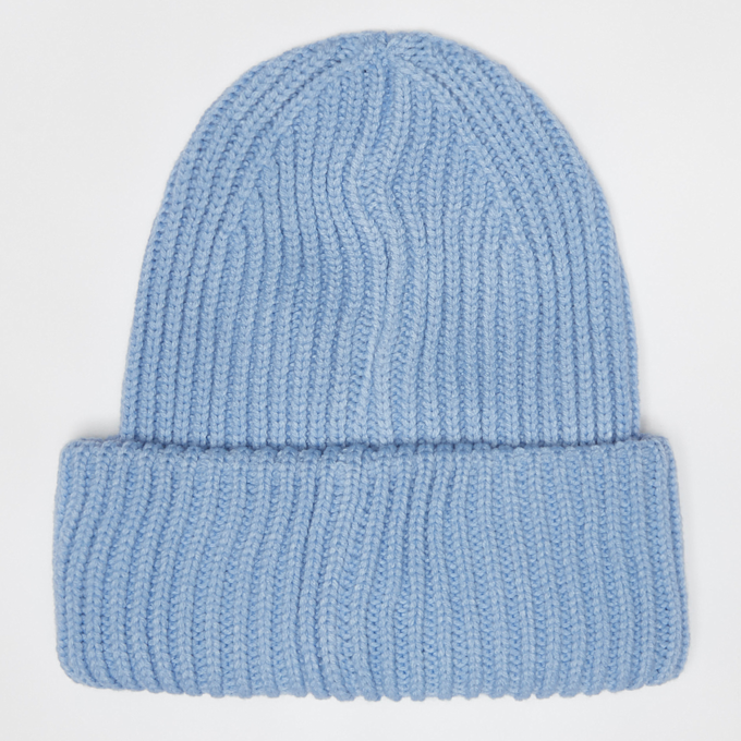 SNIPES Woven Logo Knit Beanie plava 40611 2