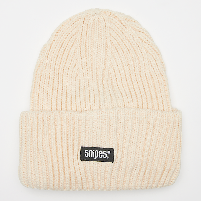 SNIPES Woven Logo Knit Beanie bež 40624 1