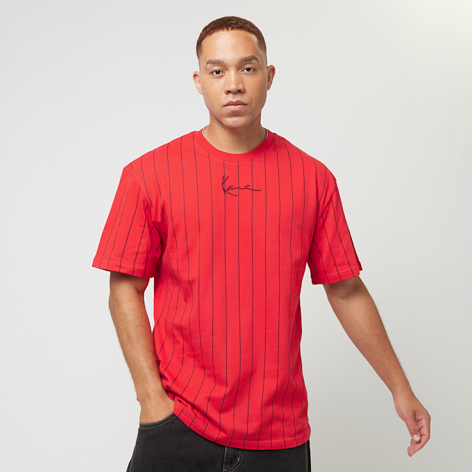Karl Kani Small Signature Essential Pinstripe Tee vermelho 41467 1