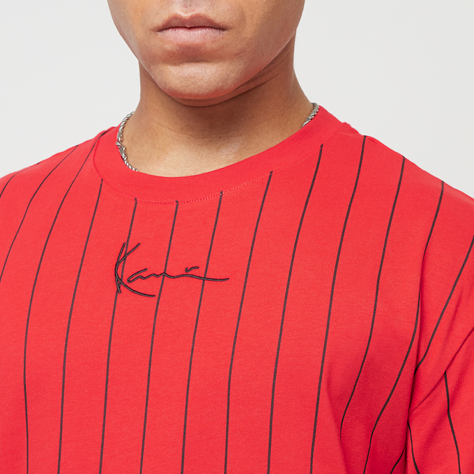 Karl Kani Small Signature Essential Pinstripe Tee rojo 41467 3