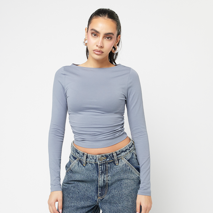 Urban Classics Ruffled Super Slim Longsleeve blauw 41539 1