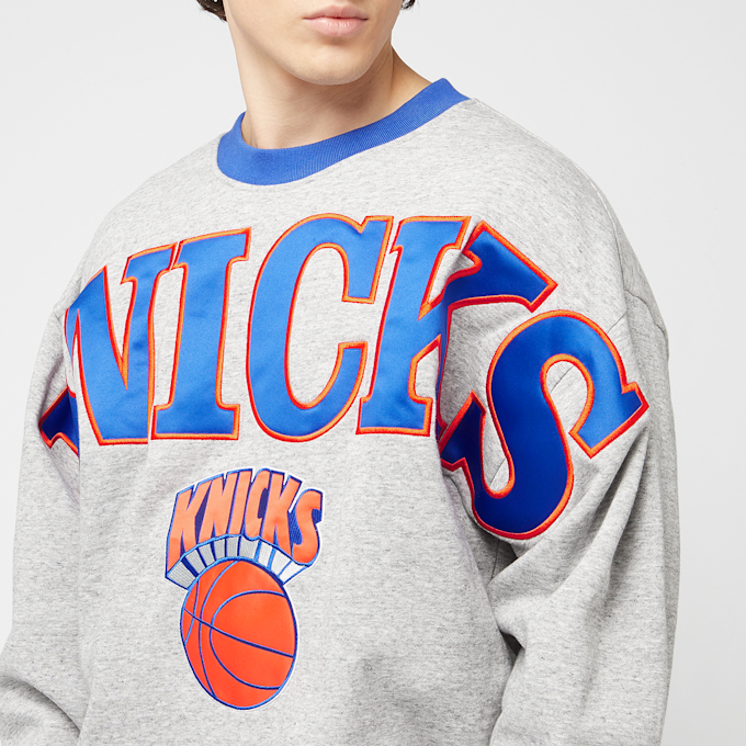 Mitchell & Ness NBA New York Knicks Full Field Satin Fleece Crew gris 41796 3