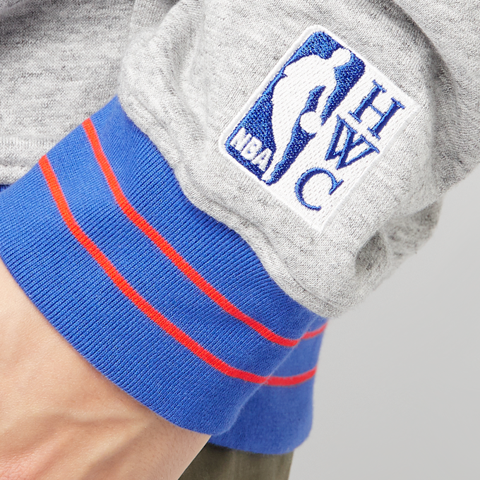 Mitchell & Ness NBA New York Knicks Full Field Satin Fleece Crew cinzento 41796 5