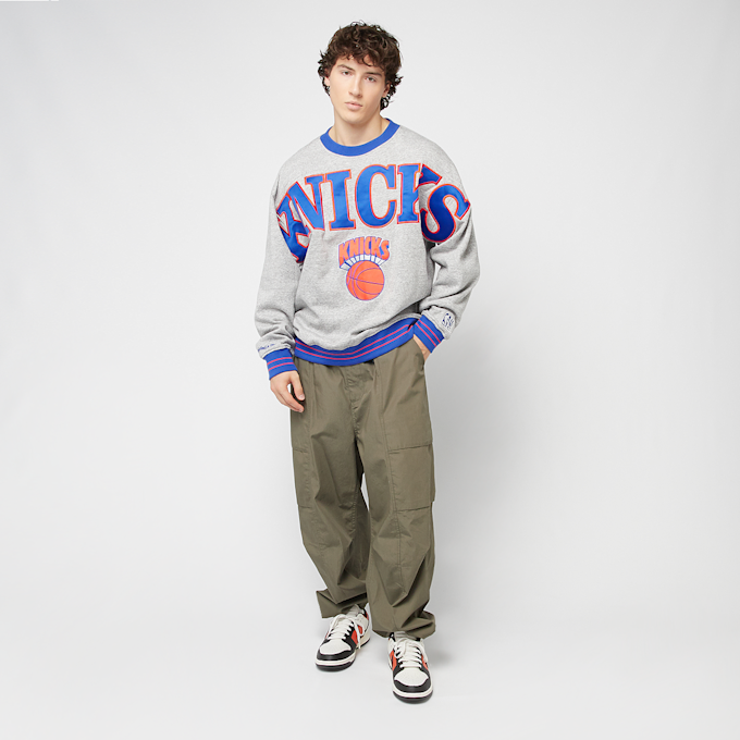 Mitchell & Ness NBA New York Knicks Full Field Satin Fleece Crew siva 41796 6