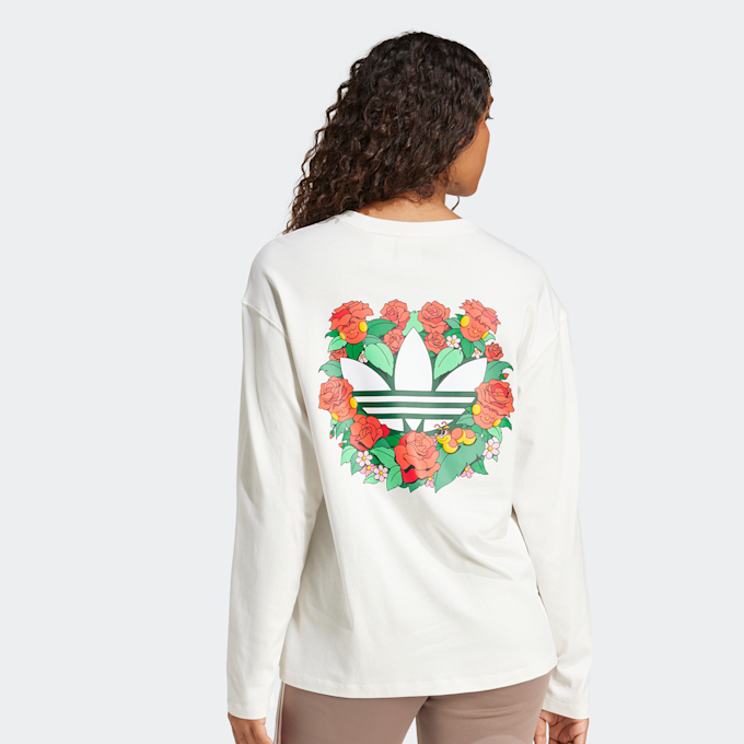 adidas Originals T-shirt Manches Longues Trefoil avec Imprimé au Dos blanc 41699 2