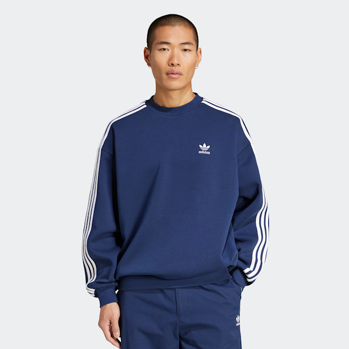 adidas Originals Oversized 3-Streifen Crew Sweatshirt blau 41956 1