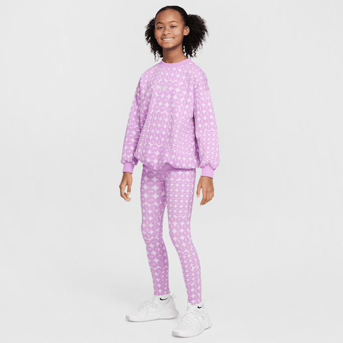 Nike One Dri-FIT All Over Print Leggings fioletowy 42342 5