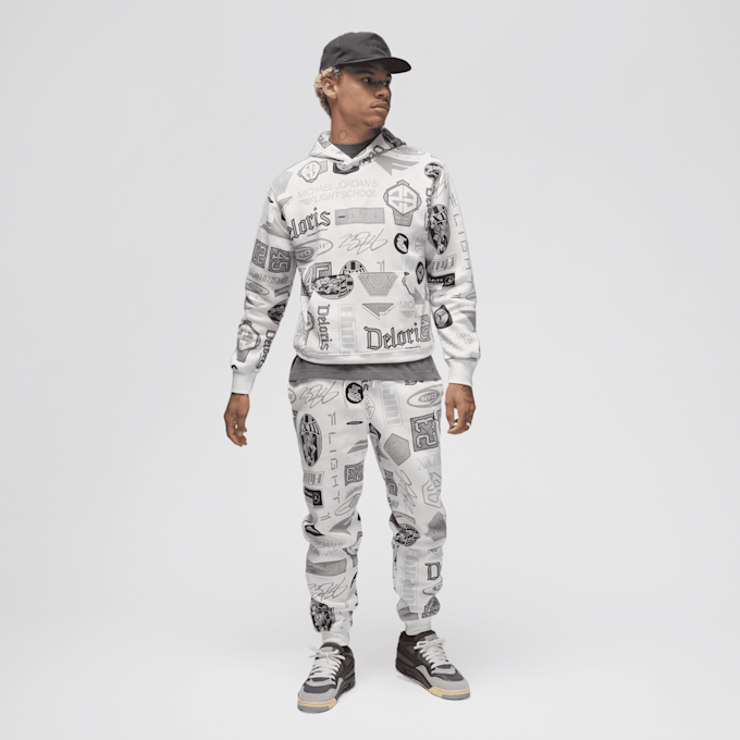 Jordan Essentials All Over Print Fleece Pants beż 42407 6