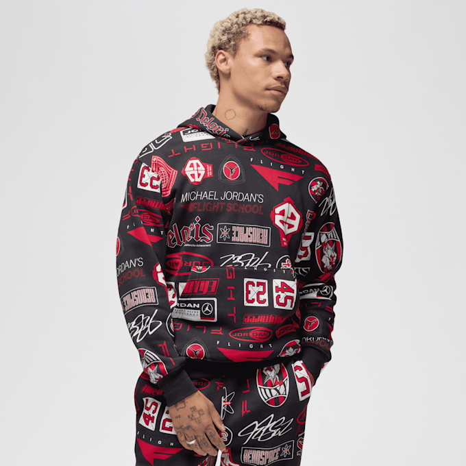 Jordan Essentials All Over Print Fleece Pullover schwarz 42430 1