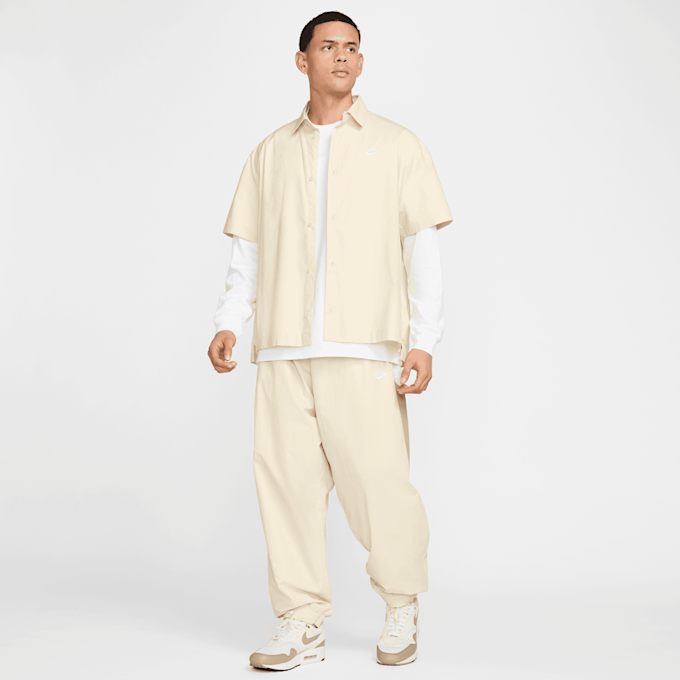 Nike Club Short Sleeve Buttoned Oversized Shirt beige 42650 6