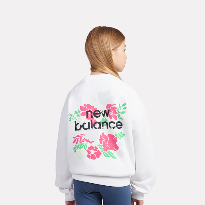 New Balance Stacked Floral Back Graphic French Terry Crew weiß 45244 1