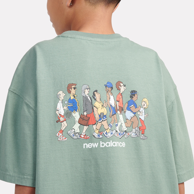 New Balance Back Graphic Queue Tee groen 45289 5