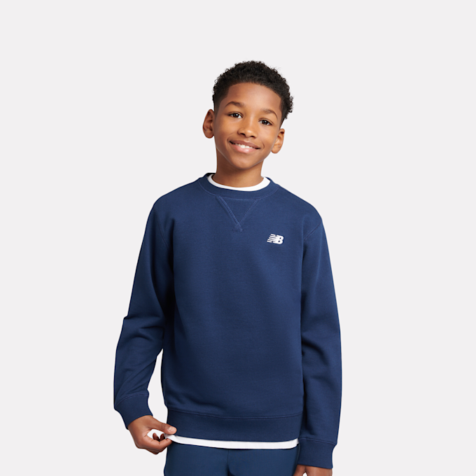 New Balance French Terry Small Logo Crew bleu 45257 1