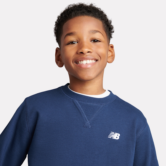 New Balance French Terry Small Logo Crew bleu 45257 3