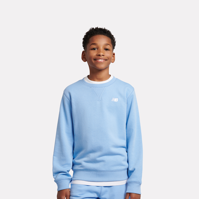 New Balance French Terry Small Logo Crew blu 45260 1