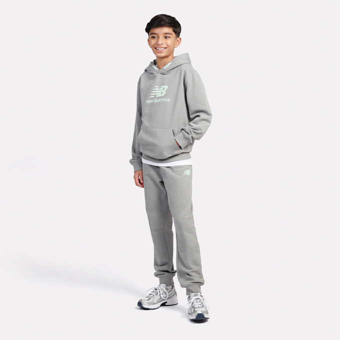 New Balance French Terry Stacked Logo Hoodie siva 45272 1