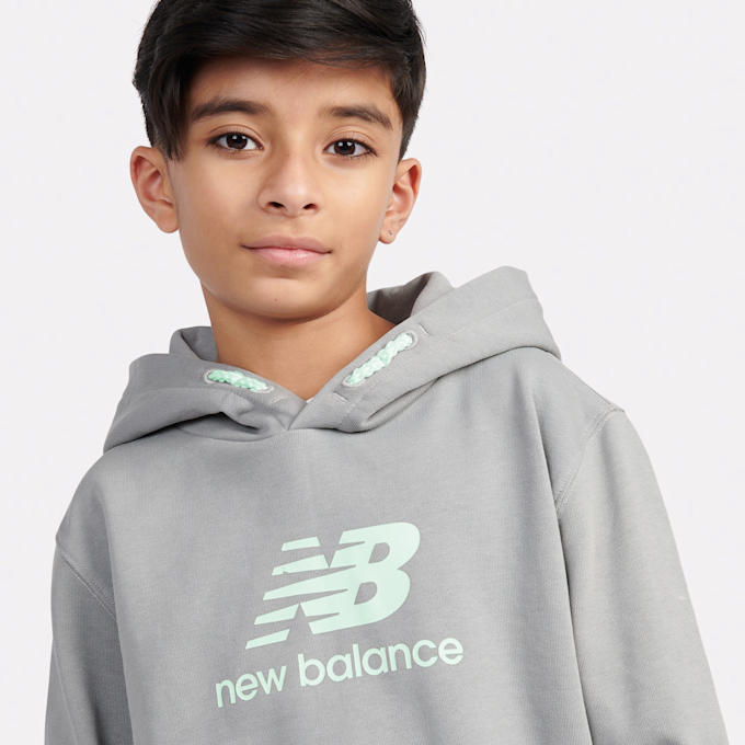 New Balance French Terry Stacked Logo Hoodie grijs 45272 3