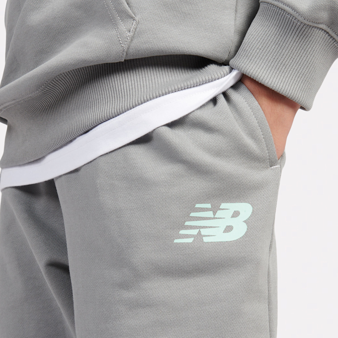 New Balance French Terry Stacked Logo Hoodie grigio 45272 5