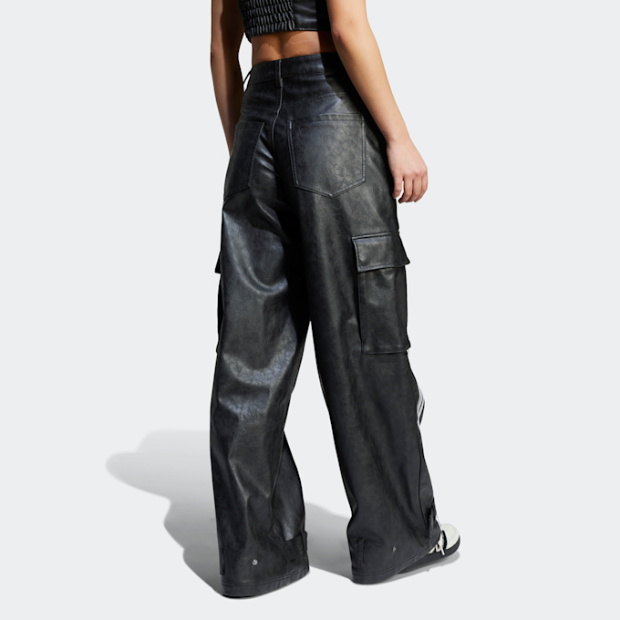 adidas Originals Pantalon Large en Similicuir noir 42964 2