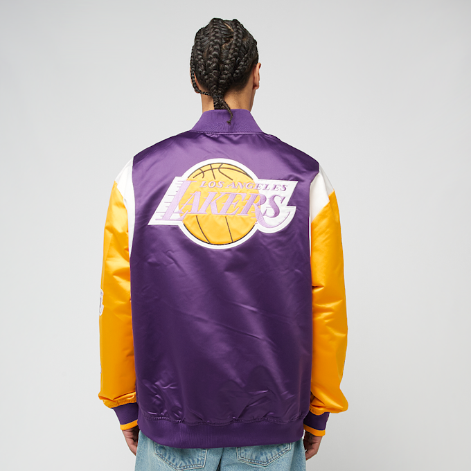 Mitchell & Ness NBA Team Origins Satin Jacket Vintage Logo LA Lakers lila 44931 2