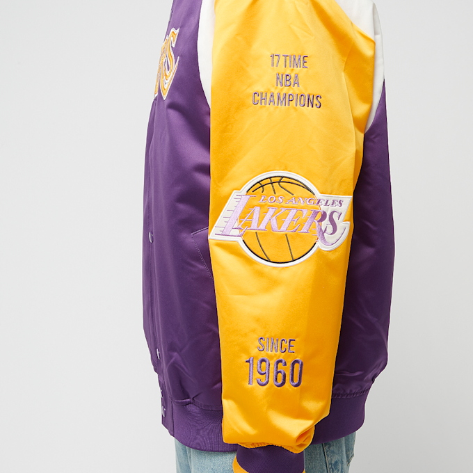 Mitchell & Ness NBA Team Origins Satin Jacket Vintage Logo LA Lakers roze 44931 3