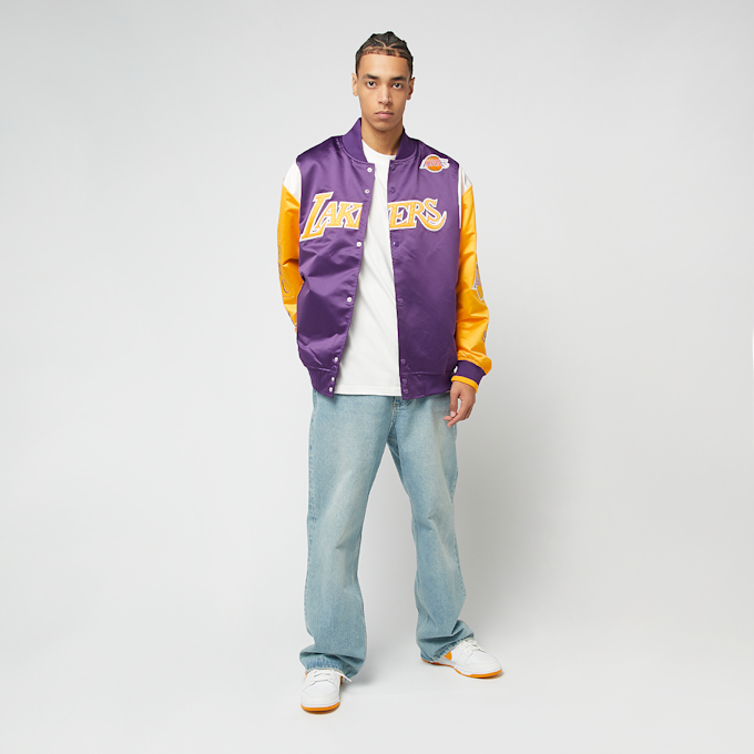 Mitchell & Ness NBA Team Origins Satin Jacket Vintage Logo LA Lakers pourpre 44931 8
