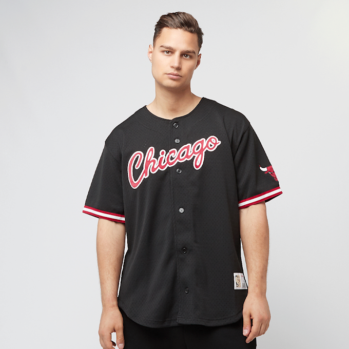 Mitchell & Ness NBA On the Clock Mesh Button Front Vintage Logo Chicago Bulls preto 44932 1