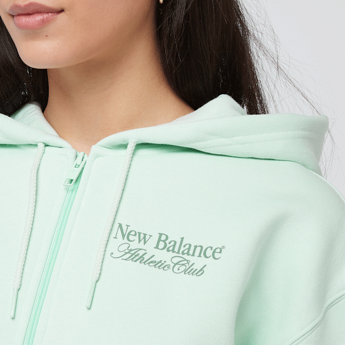 New Balance Waist Length Full Zip Hoodie verde 45390 3