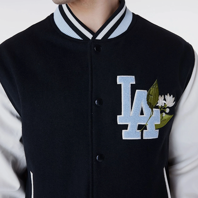 New Era MLB Floral Varsity Jacket Los Angeles Dodgers crna 45530 3
