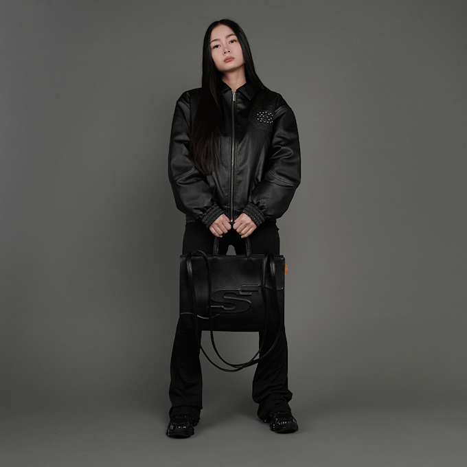 SNIPES S Emblem Wavy Cut PU Jacket preto 45600 8