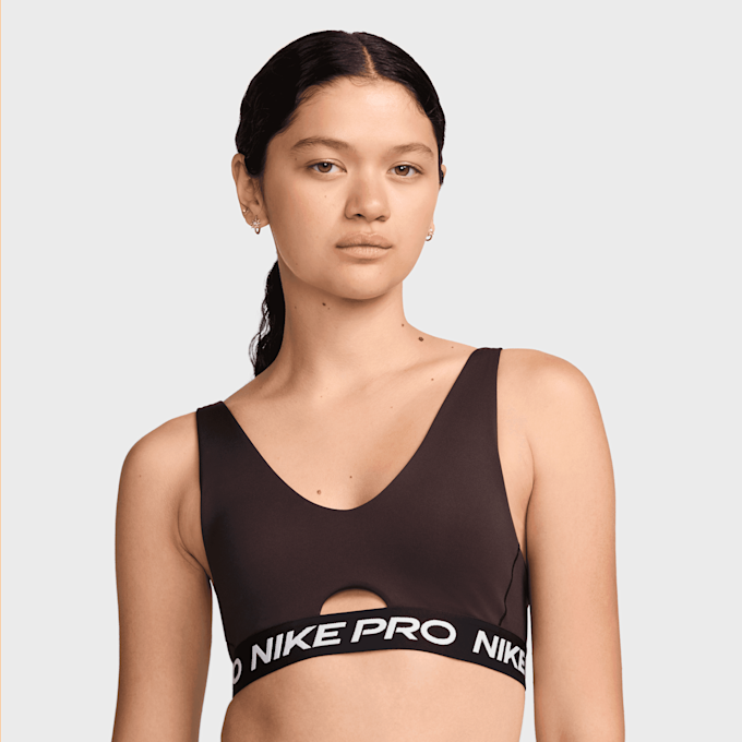 Nike Pro Indy Plunge Bra castanho 45607 1