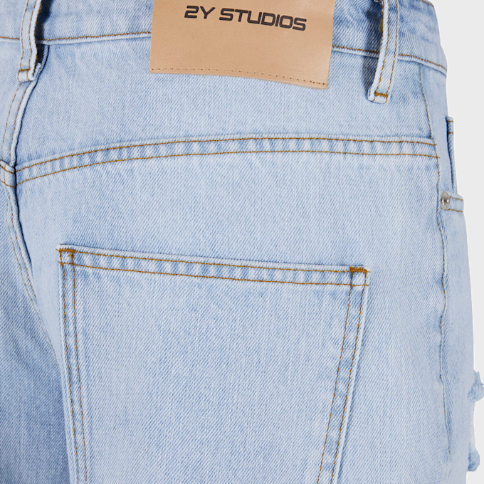 2Y STUDIOS Auran Ripped Baggy Jeans bleu 45646 4
