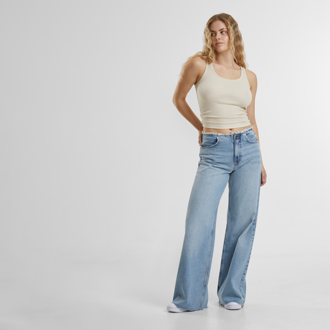 2Y STUDIOS Ria Open Hem Low Waist Baggy Jeans blu 45651 5