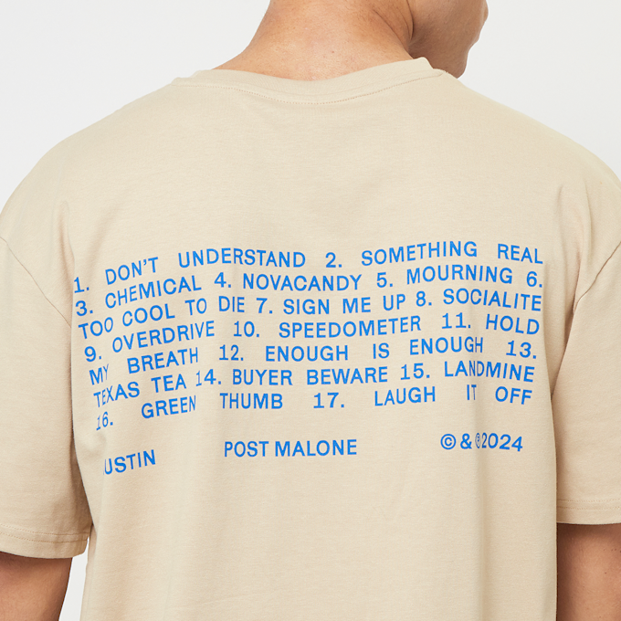 Upscale by Mister Tee Post Malone Tracklist Oversize Tee beż 45782 4