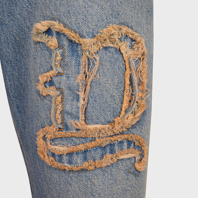 2Y STUDIOS Durga Logo Straight Jeans bleu 45841 5