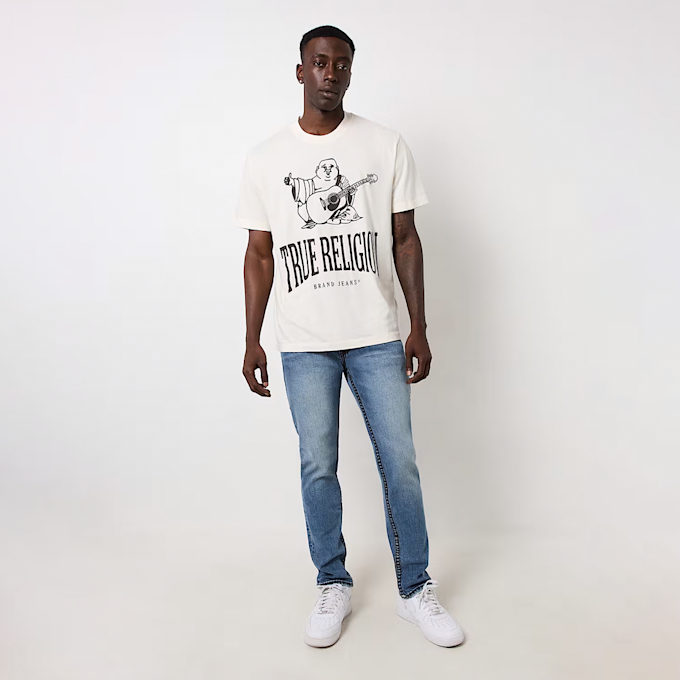 True Religion Vintage Crackle Buddha Tee bianco 46960 4